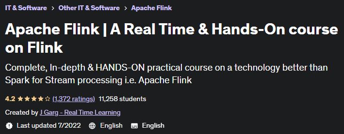 Apache Flink |  A Real Time & Hands-On course on Flink