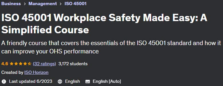 ISO 45001 Workplace Safety Made Easy: A Simplified Course