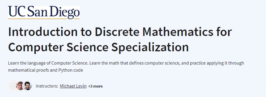 Introduction to Discrete Mathematics for Computer Science Specialization