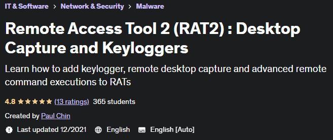 Remote Access Tool 2 (RAT2): Desktop Capture and Keyloggers