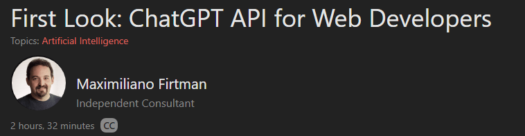 First Look_ ChatGPT API for Web Developers
