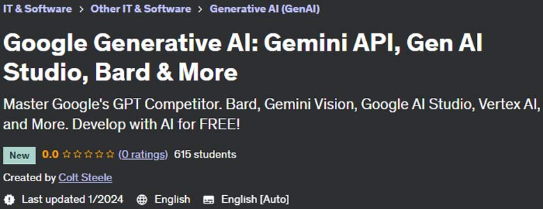 Google Generative AI: Gemini API, Gen AI Studio, Bard & More