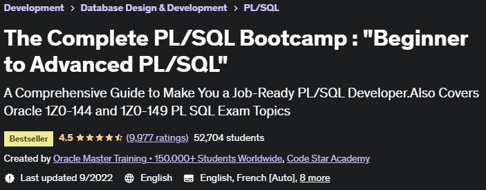 The Complete PL/SQL Bootcamp: "Beginner to Advanced PL/SQL"