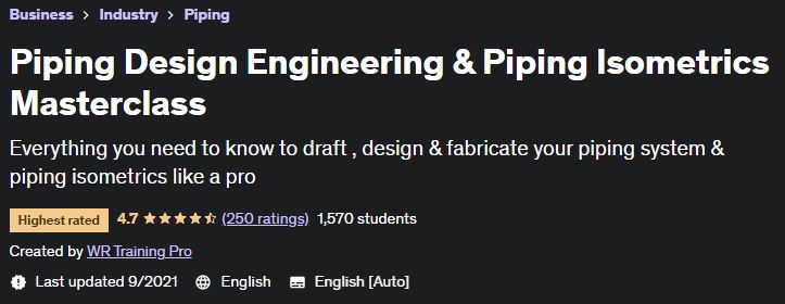 Piping Design Engineering & Piping Isometrics Masterclass