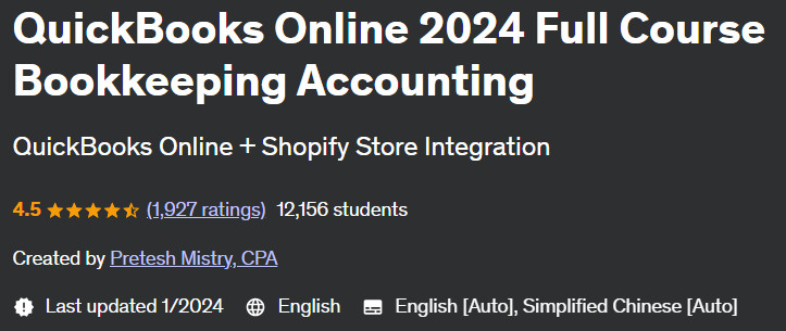 QuickBooks Online 2024 Full Course Bookkeeping Accounting