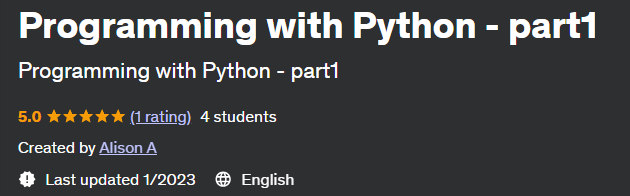 Programming with Python - part1 