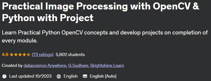 Practical Image Processing with OpenCV & Python with Project