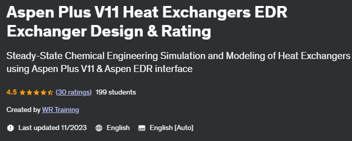 Aspen Plus V11 Heat Exchangers EDR Exchanger Design & Rating