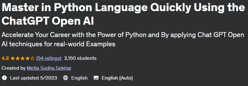 Master in Python Language Quickly Using the ChatGPT Open AI 