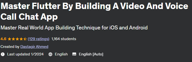 Master Flutter By Building A Video And Voice Call Chat App 