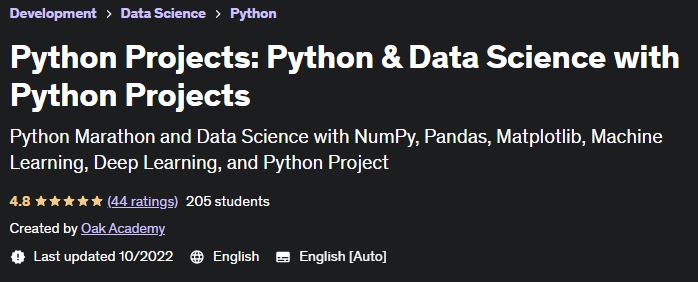 Python Projects: Python & Data Science with Python Projects