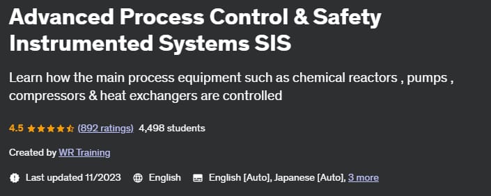 Advanced Process Control & Safety Instrumented Systems SIS