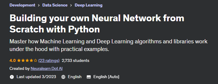 Building your own Neural Network from Scratch with Python