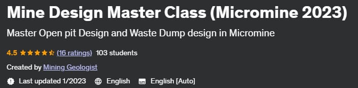 Mine Design Master Class (Micromine 2023)