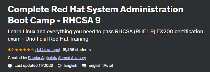 Complete Red Hat System Administration Boot Camp - RHCSA 9