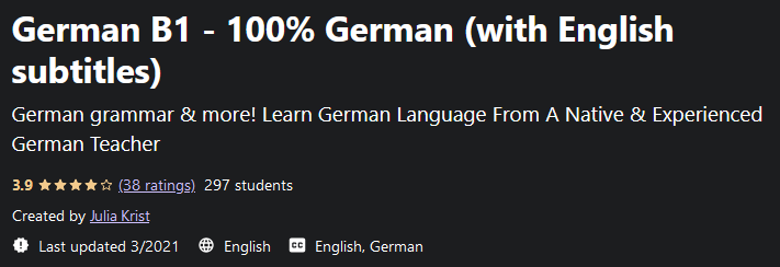 German B1 - 100% German (with English subtitles)