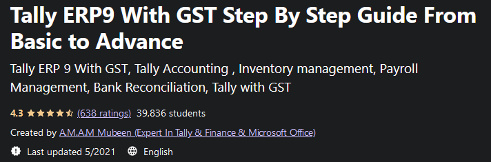 Tally ERP9 With GST Step By Step Guide From Basic to Advance