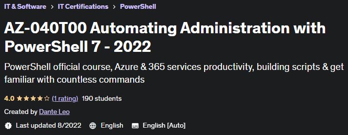 AZ-040T00 Automating Administration with PowerShell 7 - 2022