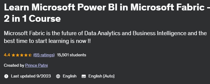 Learn Microsoft Power BI in Microsoft Fabric - 2 in 1 Course