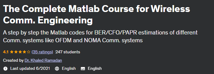 The Complete Matlab Course for Wireless Comm.  Engineering