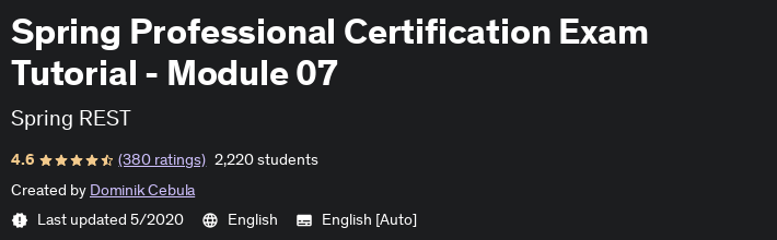 Spring Professional Certification Exam Tutorial - Module 07