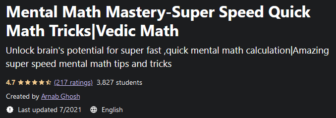 Mental Math Mastery-Super Speed ​​Quick Math Tricks|Vedic Math