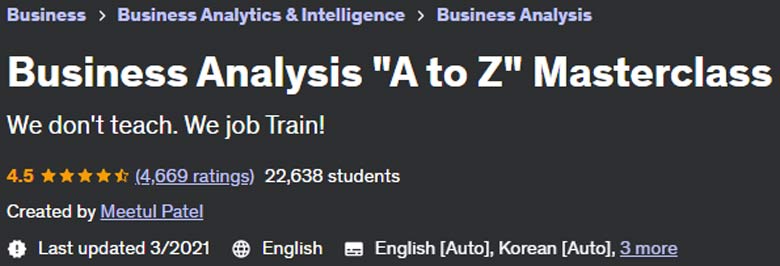 Business Analysis "A to Z" Master class