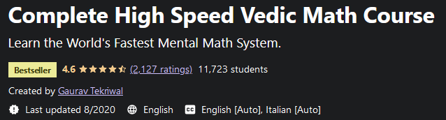 Complete High Speed ​​Vedic Math Course