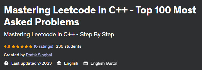 Mastering Leetcode In C++ - Top 100 Most Asked Problems 