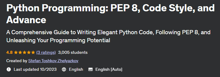 Python Programming: PEP 8 Code Style and Advance