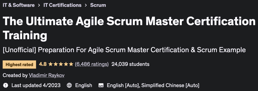 The Ultimate Agile Scrum Master Certification Training