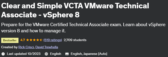 Clear and Simple VCTA VMware Technical Associate - vSphere 8