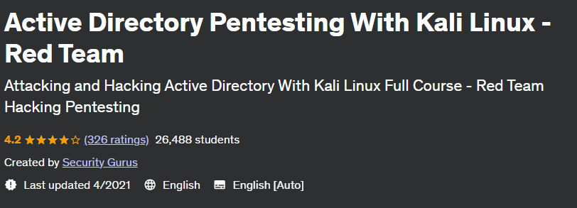 Active Directory Pentesting With Kali Linux - Red Team 