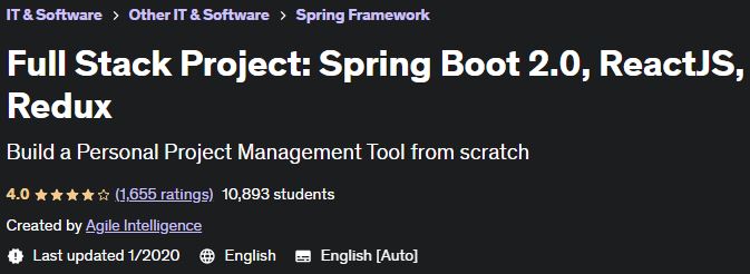 Full Stack Project: Spring Boot 2.0, ReactJS, Redux