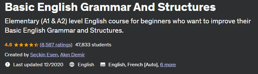 Basic English Grammar And Structures