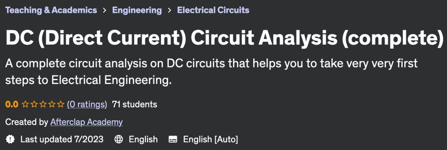 DC (Direct Current) Circuit Analysis (complete)