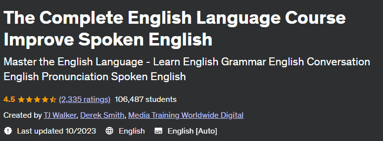 The Complete English Language Course Improve Spoken English 