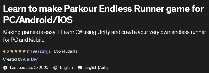 Learn to make Parkour Endless Runner game for PC_Android_IOS