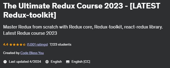 The Ultimate Redux Course 2023 - (LATEST Redux-toolkit)