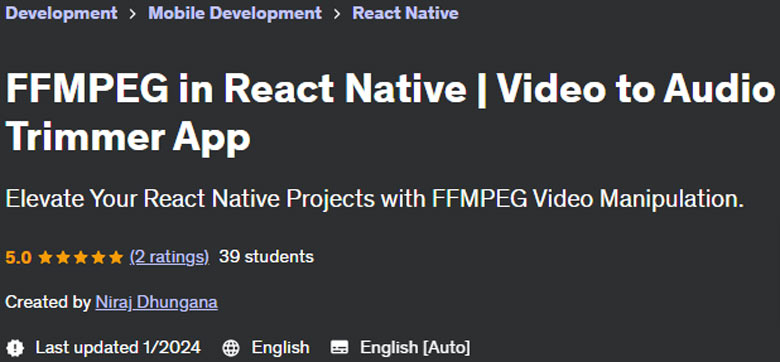 FFMPEG in React Native  Video to Audio Trimmer App 