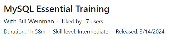 MySQL Essential Training