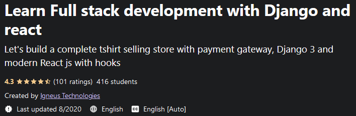 Learn full stack development with Django and react