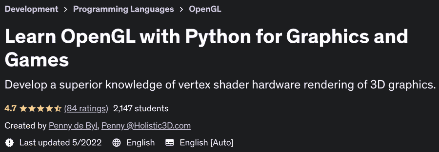 Learn OpenGL with Python for Graphics and Games