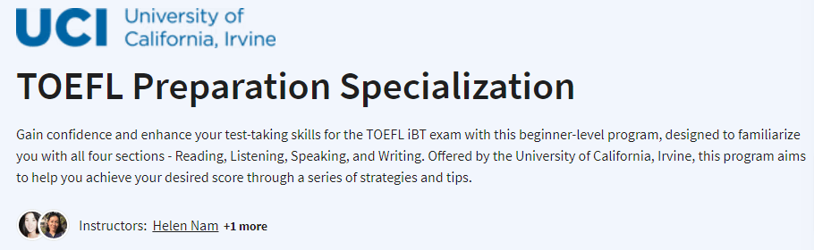 TOEFL Preparation Specialization