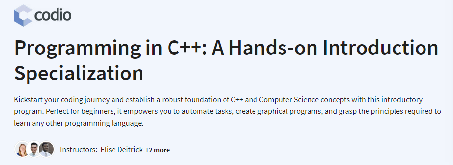 Programming in C++_ A Hands-on Introduction Specialization