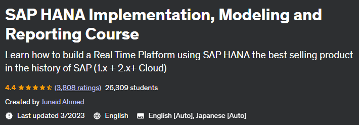 SAP HANA Implementation, Modeling and Reporting Course