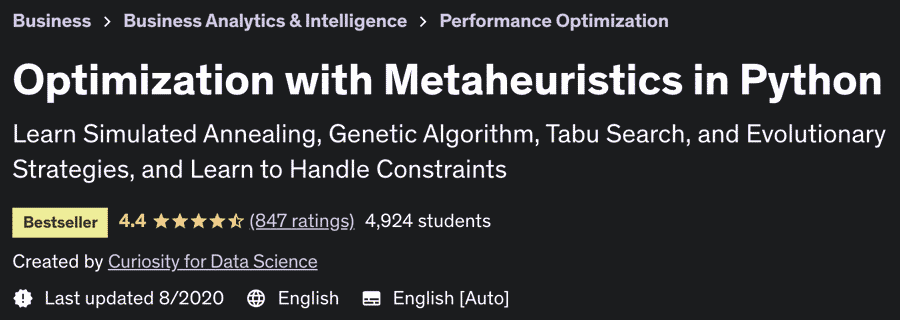 Optimization with Metaheuristics in Python