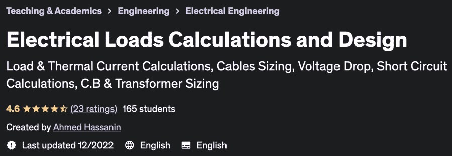 Electrical Loads Calculations and Design