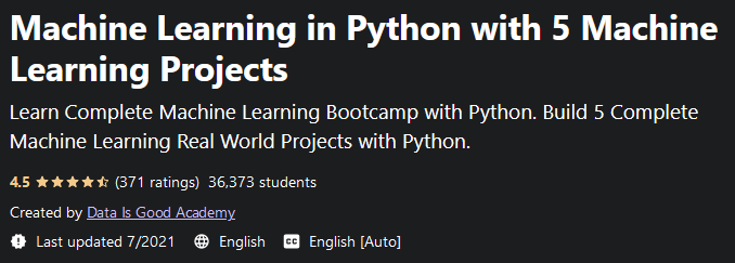 Machine Learning in Python with 5 Machine Learning Projects