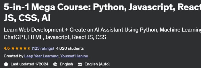 5-in-1 Mega Course_ Python, Javascript, React JS, CSS, AI